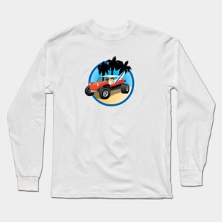 Manxter Dune Buggy w Surfboard & Palms Long Sleeve T-Shirt